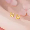 Brincos de Prata Pura S999 Delicados e Doces de Borboleta com Zircônia para Mulheres, Artísticos Levemente Luxuosos de Alta Qualidade Novos Populares Atacado