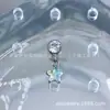 Pendientes de Titanio ASTMF-13 con Forma de Estrella de Pentágono Graduado G23 Titanio Rosca Interna Circonita Joyería para Piercing de Labio
