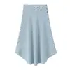 Z Estilo Europeu e Americano Transfronteiriço 2026 Nova Moda Elegante Roupas Femininas Atacado Saia Midi Assimétrica Xadrez 7969047