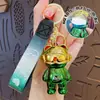 Llavero de Oso Mecánico Brillante con Gradiente Galvanizado de Dibujos Animados Frescos Colgante Creativo para Bolso Llavero Pequeño Regalo