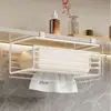 Caja de Pañuelos Colgante para Gabinete Debajo del Espejo para Baño del Hogar, Estante Colgante sin Agujeros para Toallas Faciales