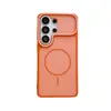 Capa Magnética de Celular Cor Fantasma com Janela Grande para Samsung S26ultra Samsung S25 Toque de Pele Fosca Anti-Queda