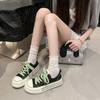 Tênis de Lona Versátil Estilo Coreano para Mulheres, Novo Outono 2025 Dopamina Respirável Sapatos Femininos, Tênis Casuais que Aumentam a Altura para Mulheres Baixas
