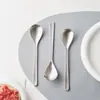 Cuchara Redonda de Acero Inoxidable 304 de Alta Calidad Liuzongli Pulida con Arena para Uso Doméstico, Cuchara para Arroz Antiadherente de Mango Largo Engrosado