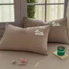 Fundas de Almohada de Algodón Waffle, un Par de 2026 Nuevo Estilo Algodón Puro Toalla Bordada Fundas Interiores para Almohada de Adulto 48X74