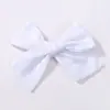 Grampo de Cabelo com Laço de Tecido Liso Europeu e Americano Acessórios de Cabelo para Bebês e Crianças Franja Cabelo Fino Clipe Lateral 4835