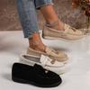 Exportação Europeia e Americana 2025 Novos Sapatos de Baixo Corte Slip-On de Tamanho Grande para Mulheres 43 Mocassins Slip-On Slip-On Slip-Ons