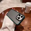 Funda de Teléfono Escudo Mate Agujero Grande para Apple 16promax Tendencia 14 Personalidad 13 Botón Metálico 12