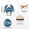 Decoración de pared de baño nórdica, 4 piezas, lista de madera, decoración de pared de madera costera, decoración náutica, colgante de pez marino