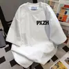 Camiseta de Manga Corta con Estampado de Letras de Diseño Perezoso para Hombres y Mujeres, Verano 2025 Estilo Callejero Americano Top Holgado Ins