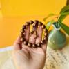 Pulsera de cuentas de palo de rosa amarillo negro de hoja grande, sándalo rojo africano, 108 cuentas, Joyería Artesanía, pulsera de madera de Putian