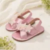 Sandalias de Flor con Pedrería para Niñas Verano Playa Diarias Zapatos Infantiles Correa Trasera Velcro Suela Suave Zapatos de Princesa