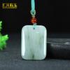 Colgante Marca Pan Cui de Tianshan de Xinjiang Jade Seda Dorada Jade Blanco Jade Ping An Marca Sin Incidente Colgante de Jade Cadena de Lana Venta al por Mayor