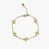 Pulsera Delgada de Plata de Ley S925 Dorada con Trébol de Cuatro Hojas Pulsera Cielo Estrellado para Mujer Joyería de Mano Ajustable Diaria