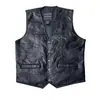 Colete Patchwork de Couro, Colete Masculino, Colete de Ciclismo à Prova de Vento, Patchwork de Couro, Estilo Clássico Universal para Todas as Estações