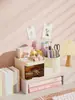 Portacepillos de Maquillaje de Escritorio: Caja Organizadora de Plástico de Alta Capacidad para Estudiantes y Esenciales de Belleza