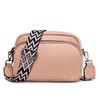 Bolso Pequeño para Mujer 2024 Nueva Moda Color Puro Bolso Redondo Pequeño Cuero Suave Patrón Lichi Correa Ancha para el Hombro Bolso Cruzado Bolso Pequeño Multicapa