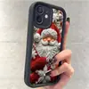 Santa Entrecerrando los Ojos Diamante Paso Cielo Ojo Negro Ranura Negra Adecuado para Funda de Teléfono Iphone15/16/17 Protección