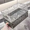 Caja de Almacenamiento con Patrón de Ondas de Agua Almacenamiento de Escritorio Caja de Cosméticos Lujo Ligero Caja de Almacenamiento para Dormitorio de Mujer Baño Cesta de Almacenamiento de Plástico