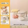 Frasco de Condimentos Separado con Cuchara, Caja de Condimentos Sellada a Prueba de Humedad, Caja de Almacenamiento de Frasco de Sal para el Hogar de Cocina, Frasco de Vidrio para Condimentos