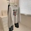 Sudadera con estampado de dibujos animados de diseño coreano para mujer, forrada de forro polar y engrosada, nuevo estilo de primavera, top casual holgado de gran tamaño