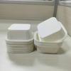 Vaso de papel desechable cuadrado para pastel transfronterizo, película de grado alimenticio, horneado con tapa, caja de embalaje para pastel enrollado Mafen