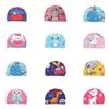 Gorros de Natación Transfronterizos para Niños con Protección para los Oídos, Gorros de Tela para Natación de Dibujos Animados, Diseño de Gato de Tres Piezas para Niños y Bebés, Venta al por Mayor