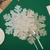 Posavasos pequeños transfronterizos tema navideño copo de nieve decoración de restaurante tapete aislante para mesa de comedor posavasos hueco de PVC venta al por mayor