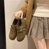 Zapatos planos retro de ante estilo Birkenstock para mujer, nueva colección otoño 2026, estilo Mary Jane, mocasines, planos de media caña con una sola tira