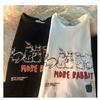 Camiseta de manga corta unisex con estampado de letras de algodón puro para commuting Verano 2026 con estampado creativo 8218 #