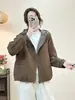 Chamarra Corta con Capucha Acolchada Diamante para Mujer 2026 Otoño Nuevo Estilo Coreano Holgada Casual Acolchada Reversible Top Reversible