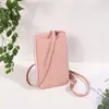Bolsa Transversal com Zíper para Celular em Couro PU, Bolsa Pequena Mini, Porta-Celular Multifuncional, Bolsa Simples para Celular com Padrão Lichia, Personalizável