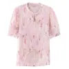 Toma Real de Camisas de Efectivo para Mujer Nueva Moda 2024 Estilo Nacional de Moda Camisas con Botones Estampados para Mujer Nuevos Tops