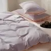 Juego de cama de lujo de alta gama de 1.2 m hecho de tela de algodón cepillado con bloques de color, juego de tres piezas para dormitorio principal, juego de cuatro piezas de algodón puro que incluye sábana bajera, funda de edredón y ropa de cama