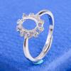 Anillo de soporte vacío de joyería Caibao 925 sin incrustaciones de piedras preciosas simple y generoso al por mayor una generación de cabello