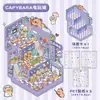 Pegatina de paisaje grande 3D tridimensional cabaña escena en miniatura colección este tamaño grande estilo chino hecho a mano DIY pegatina