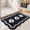Puerta de Baño Doméstica Alfombra Antideslizante para Baño Alfombra para Pies Doméstica Alfombra de Piso Absorbente con Flocado Especial para Bañarse