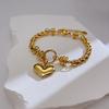 Joyería Opk al por mayor Moda europea y americana Viento ins amor joyería de acero inoxidable personalidad alto sentido pulsera de acero titanio mujeres