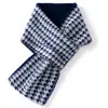 Novo cachecol 100% puro cashmere xadrez pied-de-poule para outono e inverno, quente e à prova de frio, cachecol versátil de comprimento médio para homens e mulheres