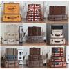 Caja de madera portátil vintage al por mayor, objeto antiguo de hierro nostálgico, modelo, accesorios de fotografía, restaurante, tienda de ropa, escaparate, piso
