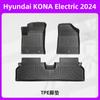 Adecuado para Hyundai Kona EV moderno 24 tapete para pies material 3D para todo clima TPE tapete para pies tapete para maletero