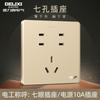 Delixi Socket de Interruptor Ultradelgado Panel de Enchufe Grande Plano Enchufe Dorado Marco de Acero Dorado Shisha Panel Simple 86