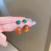 Pendientes geométricos redondos de la serie marrón Maillard, modernos, retro, sencillos y combinables, de alta gama y explosivos para mujer.