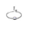 Anillo de nicho de Piedra Lunar Azul para mujer, diseño de cadena de tracción ins, simple, ajustable, abertura, lujo ligero, anillo índice