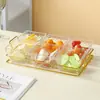 Prato de Frutas Plástico Leve de Luxo com Divisórias, Banho de Pés para Clube Comercial Bar, Prato Espesso e Resistente a Quedas para Lanches, Prato para Lanches de Frutas Secas