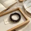 Diadema elástica plisada de satén suave estilo coreano con adornos de cristal, creando un look atmosférico, adecuada para coletas altas y moños