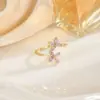 Anillo Popular Exquisito de Piedra Preciosa Ultra Brillante Nicho Lujo Ligero Personalizado para Mujer Abierto Ajustable Anillo de Gama Alta Venta al por Mayor