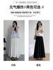 Culottes Blancos para Mujer Primavera y Otoño Piffy Falda Plisada Línea A Verano Algodón y Lino Cintura Alta Pantalones Anchos Drapeados