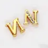 Cuentas de Letra de Diamante Medio Doradas de 8 mm Letra Inglesa de Diamante Blanco Adecuado para Pulsera DIY Pulsera Pulsera Accesorios Joyería