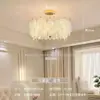 Luminária de Teto de Luxo Leve Estilo Francês, Sala de Estar, Sala de Jantar, Quarto, Escritório Minimalista Pós-Moderno Americano, Luminárias Românticas de Vidro Cristal